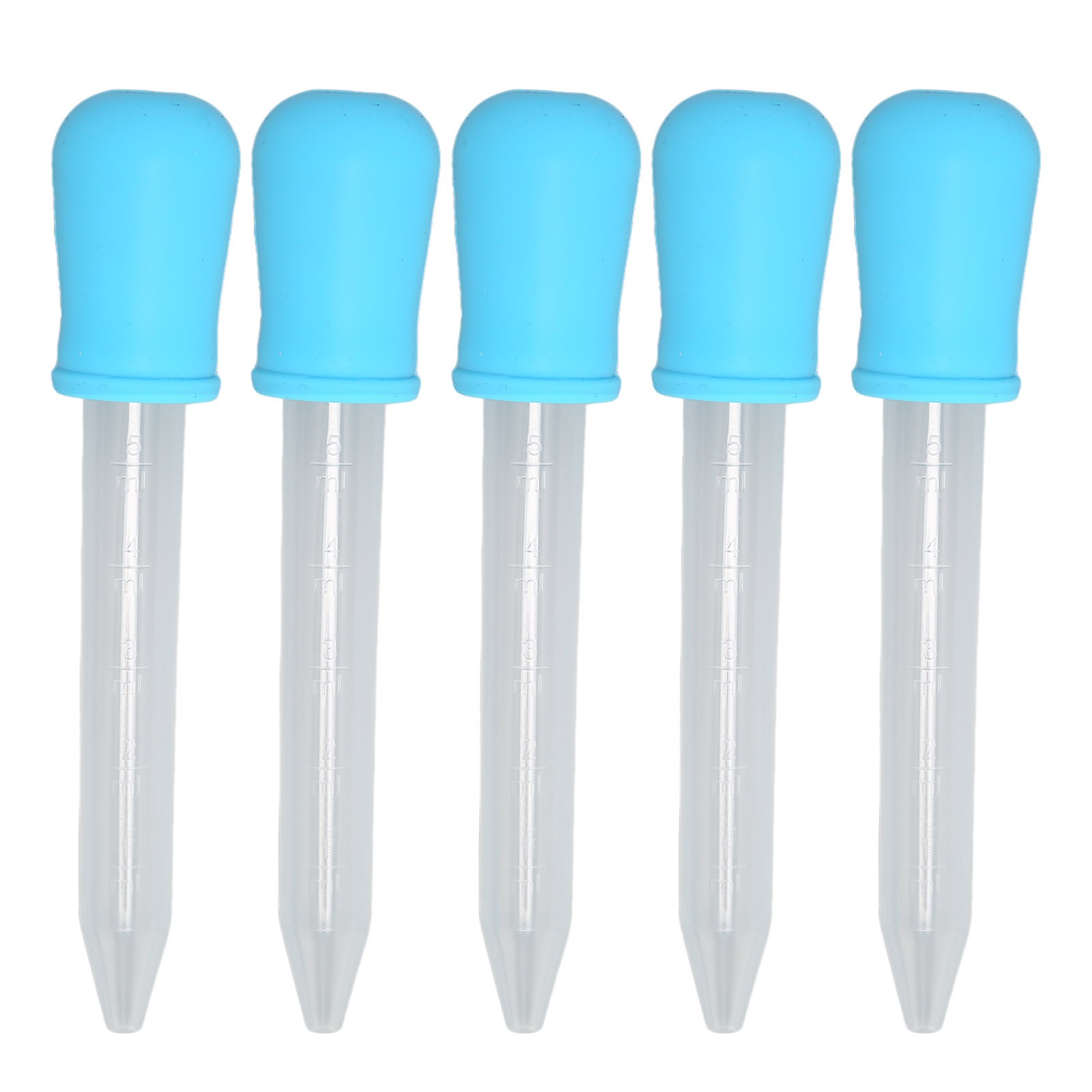 (Blue)5pcs Liquid Dropper Silicone Jewelry DIY Dropper Transfer Pipettes BGS