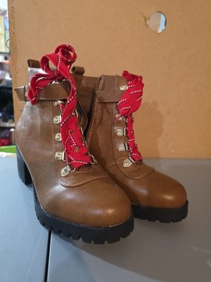 MATERIAL GIRL Womens Brown D-0.5'' Platform Hillari Round Toe Booties 8 A2