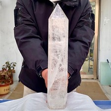 Pilar grande de cristal blanco natural de 8,2 lb cristal de cuarzo reiki curación
