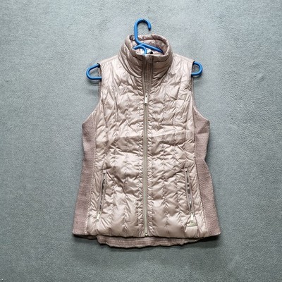 Calvin Klein Performance Women Vest M Pink Puffer Down Logo Zipper Sleeveless