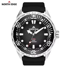 Black NORTH EDGE TRITON Solar Powered Diving, Sport Watch, 300M Waterproof.