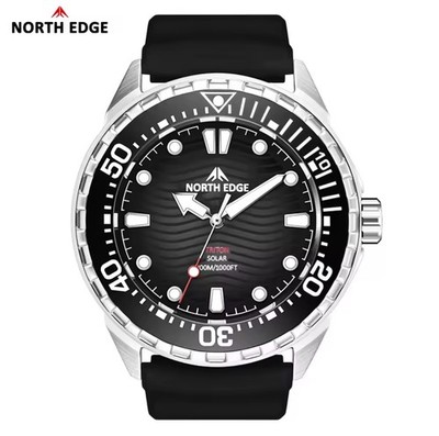 Black Band NORTH EDGE TRITON Solar Powered Diving, Sport Watch, 300M Waterproof.