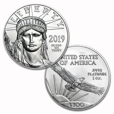 2019 $100 Platinum Eagle (1 Ounce) .9995 Pure $100 Brilliant Uncirculated 2967.64 per troy oz