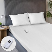 Sunbeam Electric Restful Quilted Heated Mattress Pad Twin 75" x 39" 12 Heat S...