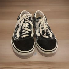 Vans Old Skool Flash Skulls Black White Suede Skate Shoes Size 6 Women / 4.5 Men