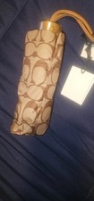 Coach Signature Khaki/saddle Mini UV Protection Umbrella - New with tags