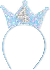 Blue 1Th Birthday Headband - Tiara First Birthday Decorations