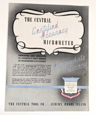 C1940-50s The Central Certified Accuracy Micrometer Advertisement Pamphlet -b27