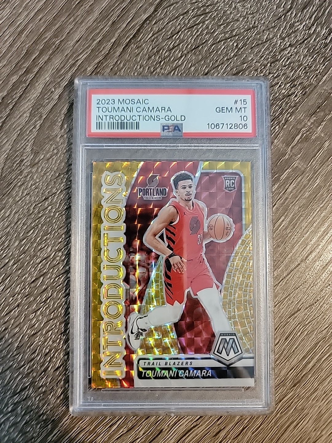 TOUMANI CAMARA 2023-24 Panini Mosaic Introduction 10/10 GOLD Prizm PSA 10 POP 1!