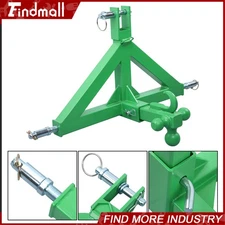 Findmall 3 Point 2" Trailer Hitch Receiver & Towing Ball Heavy For Tractor Green