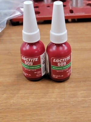 Loctite 609 10mL GenPurpose Fast Curing Retaining Compound 60921, Exp 7/25, 2pk