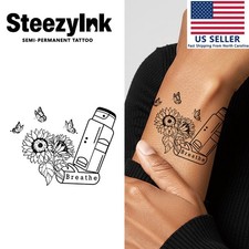 SteezyInk temporary tattoo Breathe last upto 2 weeks 3 x 3 inch