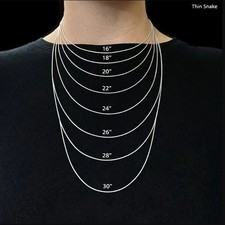 925 Sterling Silver Stamp Shiny Snake Chain Necklace UK Stock Same Day Dispatch