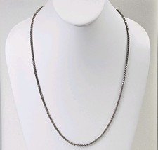 Vintage Sterling Silver 2.5 Mm Box Chain Necklace 24" 925 Signed BBL 18.7 Grams