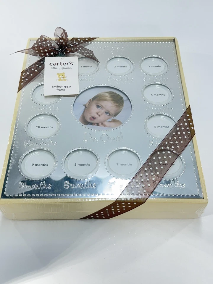 Carter's Little Giftables My First Year Baby Photo Frame Silver Keepsake Gift Bo - Image 2 of 4