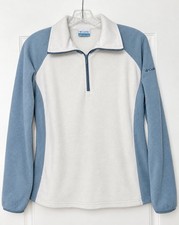 Vintage Columbia Fleece Quarter Zip Pullover Blue & Cream Colorblock large