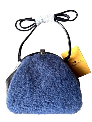 Patricia Nash Sherpa Crossbody Bag Midnight Blue Leather Purse Retro Glam NWT