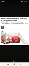 Spielbett Pino, Kiefer massiv, mit Rolllattenrost und Rutsche