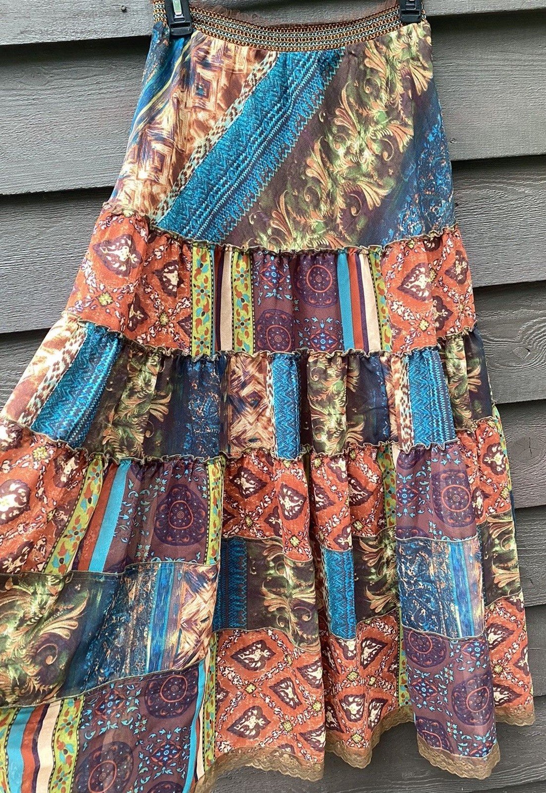 The Pyramid Collection Boho Patchwork Tiered Maxi… - image 4