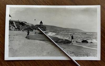 Vintage 1920s - 30s Laguna Beach Scene Gazebo Seaside Original Photo Rare View