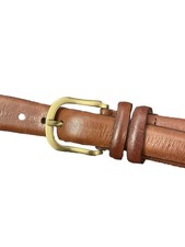 Trafalgar Men’s Brown Leather Belt Size 38 Made in USA Solid Brass Buckle