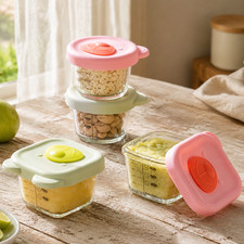 Glass Baby Food Jars Snack Containers for Purees