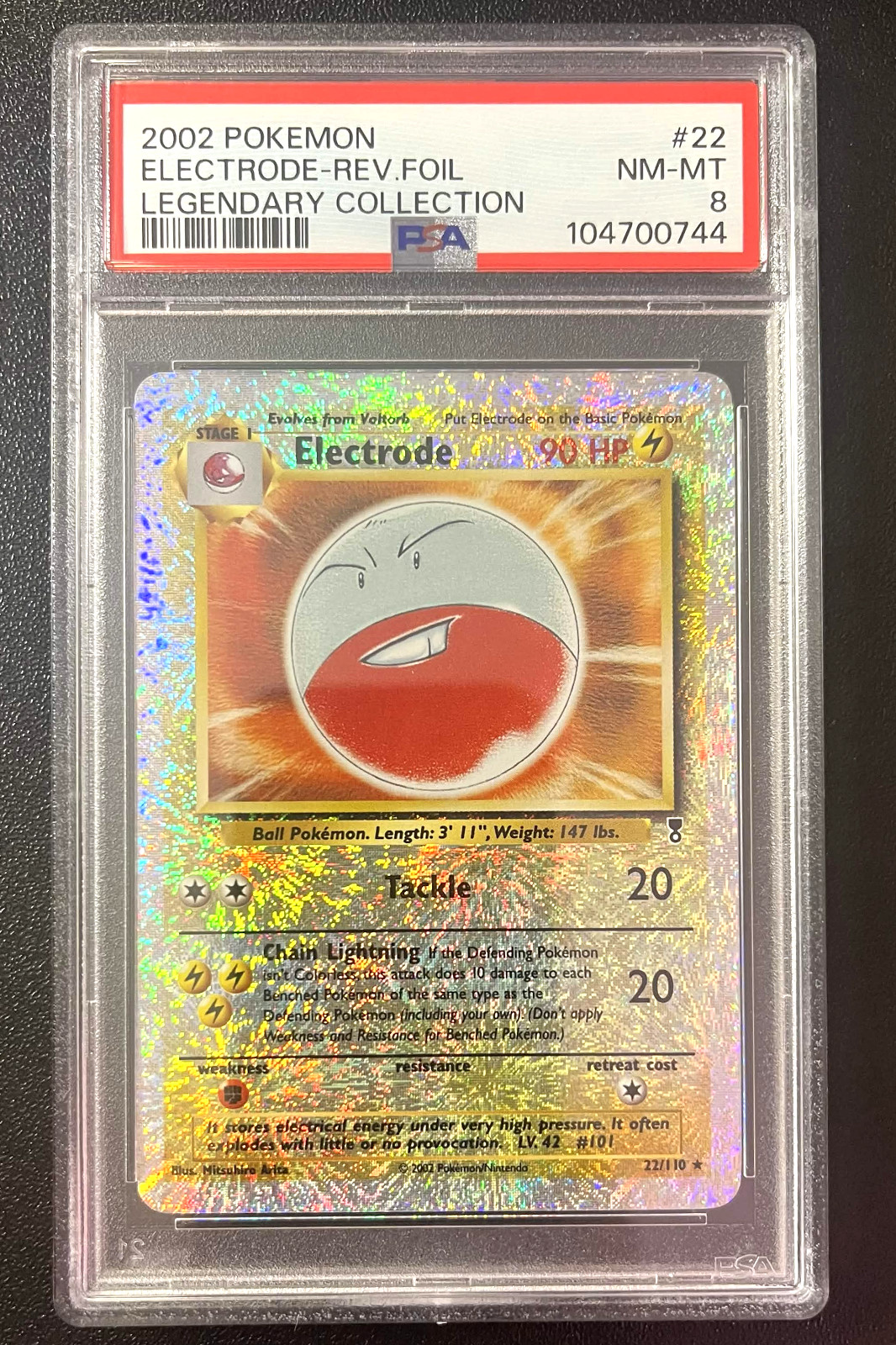 2002 POKEMON LEGENDARY COLLECTION 22/110 ELECTRODE REVERSE FOIL PSA 8 NM-MINT