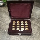 Burgundy Velvet Lined Rectangular Stone Set 24 Pieces  — photo 1