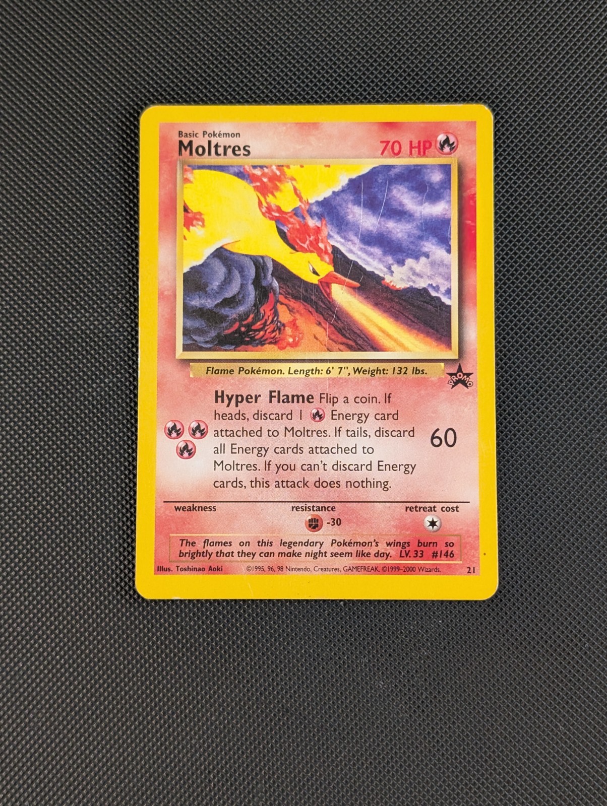 Moltres #21 “Pokemon The Movie 2000” Rare Black Star Promo Pokemon Card