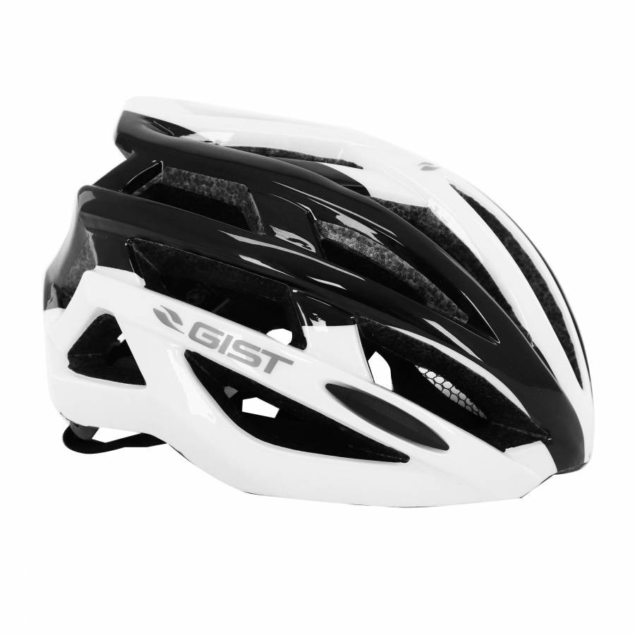 Casque vélo adulte Gist Planet blanc et noir réglable taille 52-58 cm