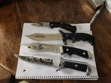3 Knife Lot Fixed Blade and 1 Folding