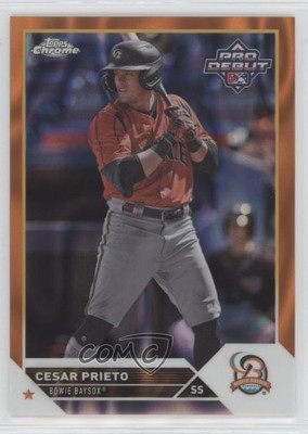 2023 Topps Pro Debut Chrome Orange Lava Refractor 11/25 Cesar Prieto 0j35