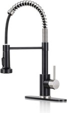 Modern Pull Down Kitchen Faucet Matte Black Brushed Nickel High Arc