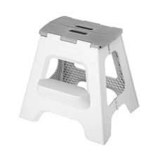Compact Step Stool Foldable, 16-inch Two-Step 16-Inches, 2-Step Stool Gray