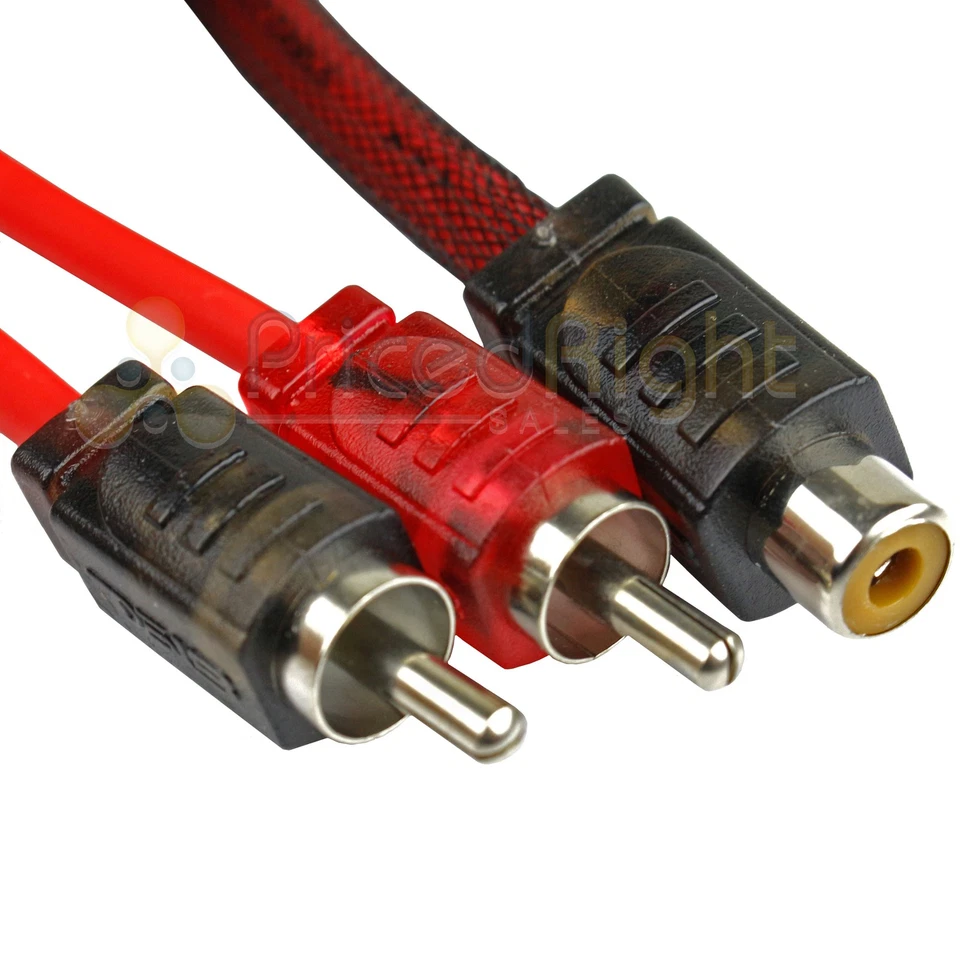 4 Pack 1 Female 2 Male RCA Splitter Cable Audio Competition Rated DS18 R1F2M - Image 3 of 4
