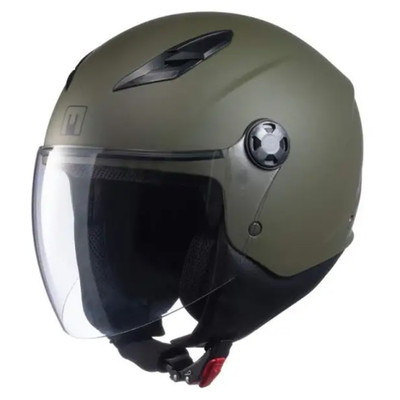 MPH Motorradhelm Demi Jet Scooter Star grün matt langes Visier Green Matt