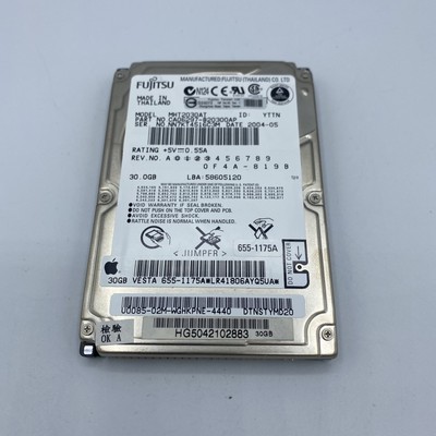 Bootable MacOS 2.5'' ATA IDE Hard Drive 30GB Fujitsu Apple OS 9 OS X