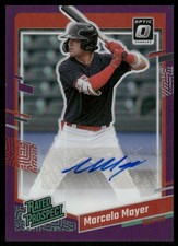 L281 MARCELO MAYER RC AUTO 2023 DONRUSS OPTIC PURPLE PRIZM /99 RED SOX #RPS-MM