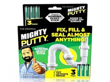 MIGHTY PUTTY™, Permanent Adhesive Epoxy Putty Sticks, All Purpose Clear 