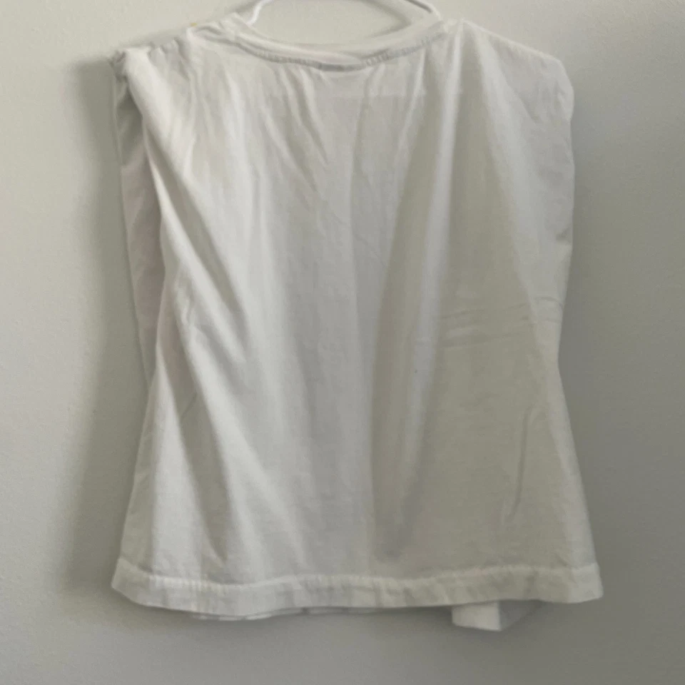 Farm Rio Top Women L White Fruit Beaded Neckline Crew Casual Tank Cotton - Image 3 of 4