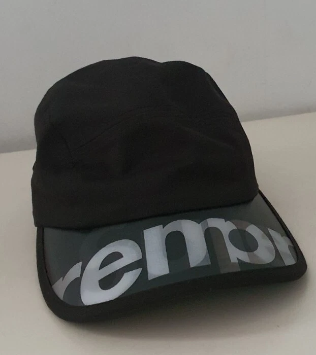 SS20 Supreme Visera Lenticular Gorra de Campamento Negro Nylon Sombrero Caja Logo Foto 2 de 4