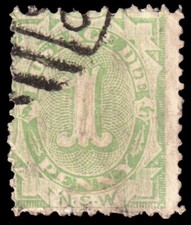 New South Wales Scott J2, Perf. 11x11.5 (1891-92) Used G, CV $4.00 M