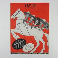 Sheet Music Say It Buck Benny Rides Again Jack Benny Ellen Drew Vintage 1946