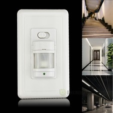 Auto On/Off Infrared PIR Occupancy Vacancy Motion Sensor Light Lamp Switch White
