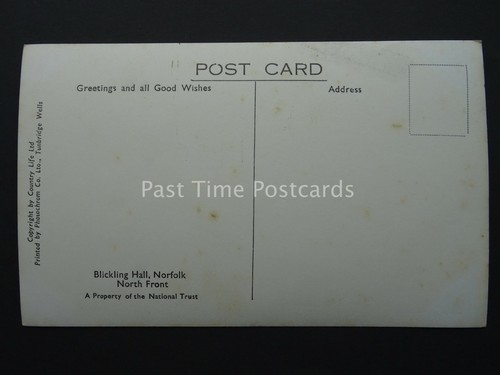 Norfolk BLICKLING HALL Nordfront - alte RP-Postkarte von Photochrom Co. Ltd - Bild 2 von 2
