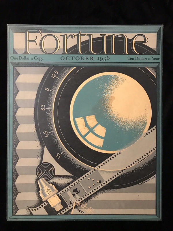 1936 OCTOBER FORTUNE MAGAZINE COVER | COVER ONLY | NO MAGAZINE INCLUDED