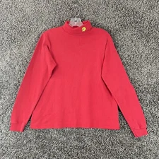 Warner Bros Studio Store Tweety Red Turtle Neck Women’s M Long Sleeve Blouse 
