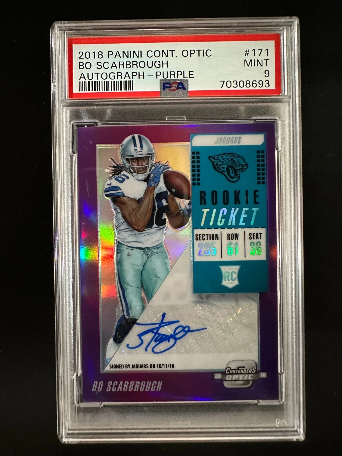 Bo Scarbrough Panini Contenders Optic #171 Autograph-Purple