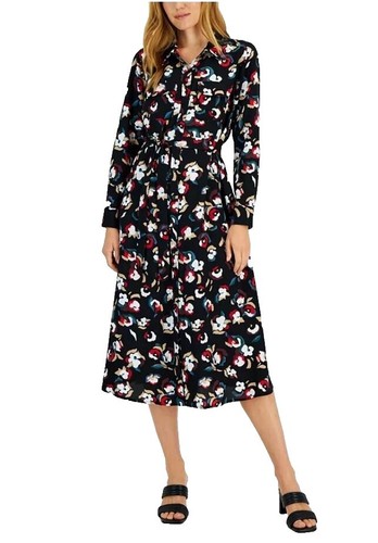 Lulu's Green Garden Dancer Floral Print Pleated Long Sleeve Midi Dress Size  S | eBay