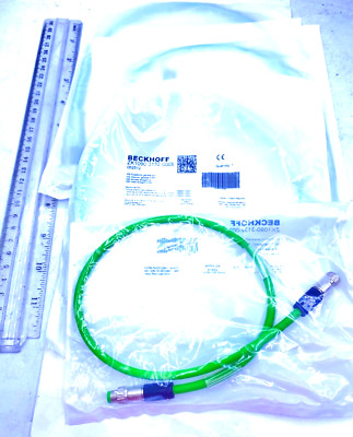 Beckhoff Lot of 4 Ethercat Cable Green 4 Pin Straight Plug ZK1090-3132-0005 NIP